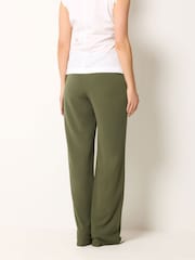 Long Tall Sally Green Textured Wide Leg Trousers - Image 3 of 5