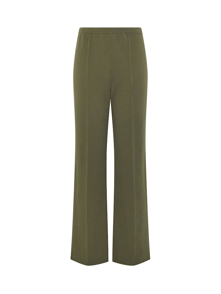 Long Tall Sally Green Textured Wide Leg Trousers - Image 5 of 5