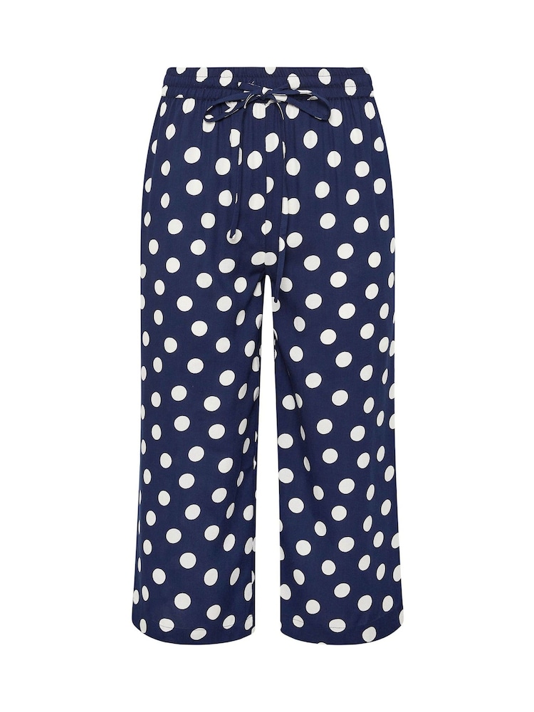 M&Co Blue Printed Cropped Trousers - Image 5 of 5 M&Co Blue Printed Cropped Trousers - Image 5 of 5