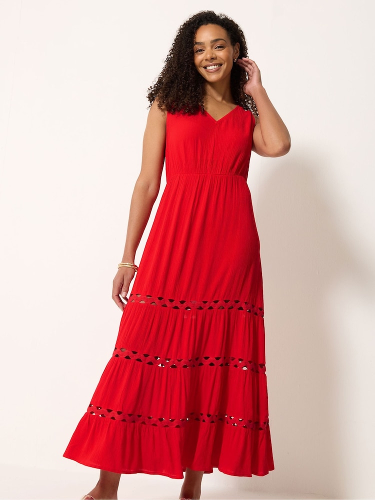 M&Co Red Trim Insert Beach Dress - Image 1 of 5
