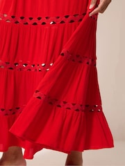 M&Co Red Trim Insert Beach Dress - Image 4 of 5