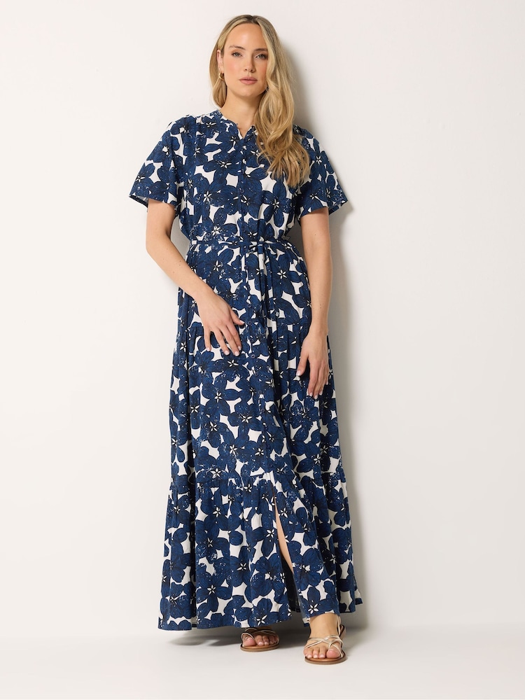 Long Tall Sally Blue Short Sleeve Tie Waist Maxi Dress - Image 2 of 5