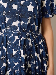 Long Tall Sally Blue Short Sleeve Tie Waist Maxi Dress - Image 4 of 5