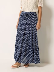 M&Co Blue Petite Dobby Maxi Skirt - Image 2 of 5