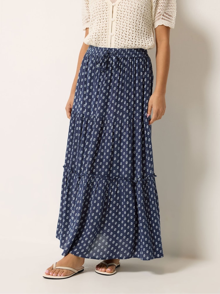 M&Co Blue Petite Dobby Maxi Skirt - Image 2 of 5