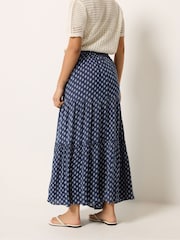 M&Co Blue Petite Dobby Maxi Skirt - Image 3 of 5