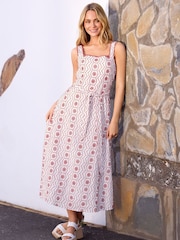 M&Co White Embroidered Tie Waist Dress - Image 1 of 3