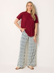 Long Tall Sally Blue Squiggle Print Trousers - Image 1 of 5
