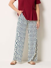 Long Tall Sally Blue Squiggle Print Trousers - Image 2 of 5