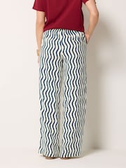 Long Tall Sally Blue Squiggle Print Trousers - Image 3 of 5