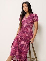 فستان ماكسي ملفوف للأحجام الصغيرة من M&Co - Image 2 of 5