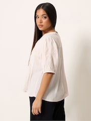 M&Co Pink Petite Short Sleeve Embellished Blouse - Image 3 of 5