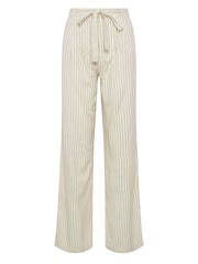 Long Tall Sally White Pinstripe Linen Blend Wide Leg Trousers - Image 7 of 7