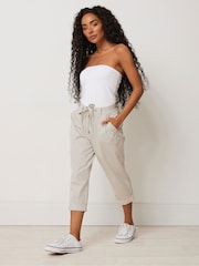 M&Co Natural Cool Cotton Poplin Cropped Trousers - Image 2 of 4