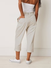M&Co Natural Cool Cotton Poplin Cropped Trousers - Image 3 of 4