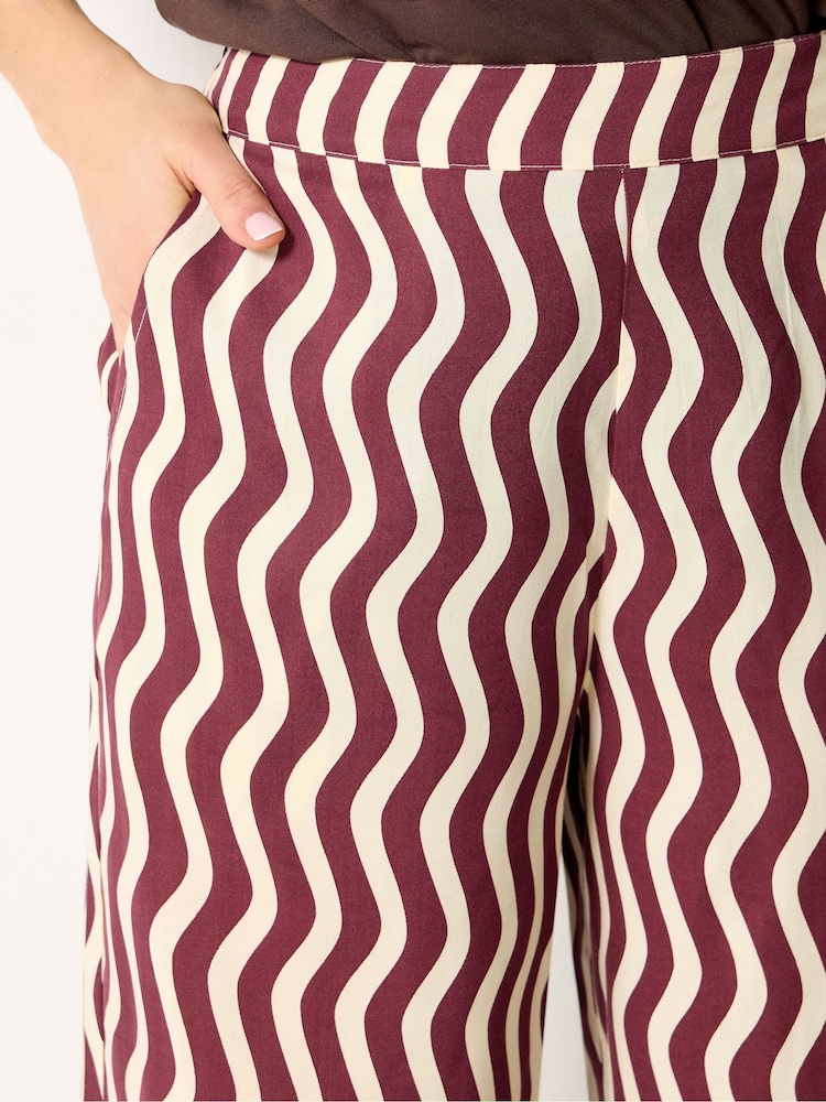 Long Tall Sally Red Squiggle Print Trousers - Image 4 of 4