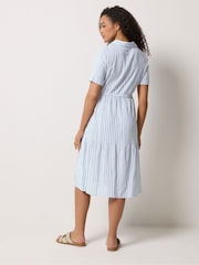 M&Co Blue Striped Collared Shirt Dress - Image 3 of 5
