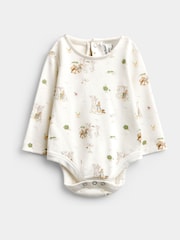 JoJo Maman Bébé Light Blue Peter Rabbit Quilted Dungaree & Bodysuit Set - Image 4 of 9