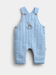 JoJo Maman Bébé Light Blue Peter Rabbit Quilted Dungaree & Bodysuit Set - Image 6 of 9