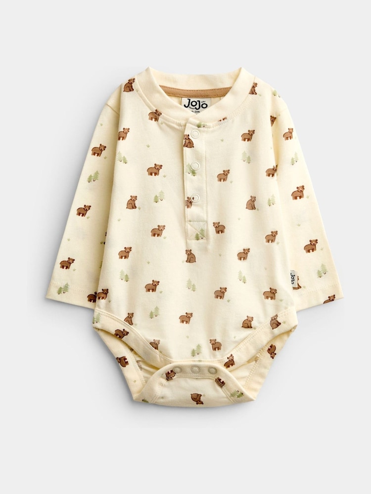 Jojo Maman Bébé Natural Bear 2-Pack Printed Bodysuits - Image 2 of 7 Jojo Maman Bébé Natural Bear 2-Pack Printed Bodysuits - Image 2 of 7