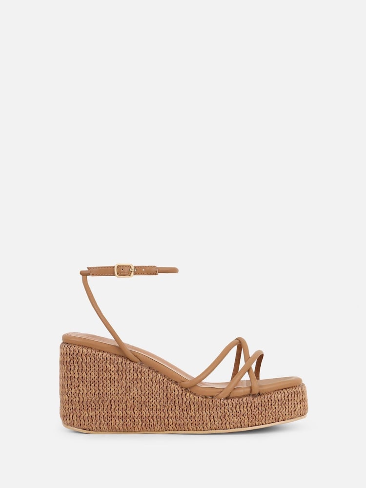 Simmi London Brown Winnie Wedge Heeled Sandals - Image 2 of 4 Simmi London Brown Winnie Wedge Heeled Sandals - Image 2 of 4