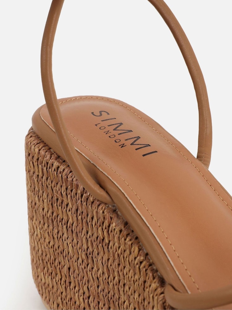 Simmi London Brown Winnie Wedge Heeled Sandals - Image 4 of 4 Simmi London Brown Winnie Wedge Heeled Sandals - Image 4 of 4