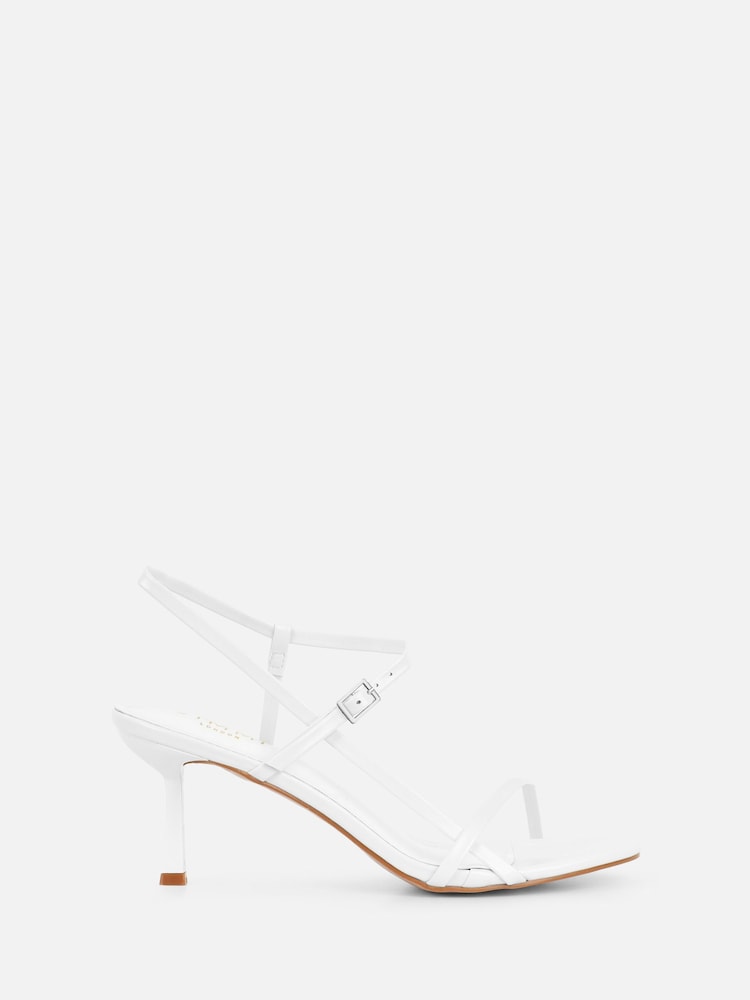 Simmi London White Darla Strappy Slingback Heeled Sandals - Image 2 of 4 Simmi London White Darla Strappy Slingback Heeled Sandals - Image 2 of 4