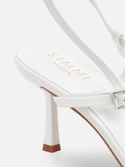 Simmi London White Darla Strappy Slingback Heeled Sandals - Image 3 of 4