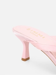 Simmi London Pink Ruby Flower Detail Mules - Image 4 of 4