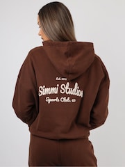 Simmi London Brown Marilyn Studios Bubble Print Hoodie - Image 5 of 5