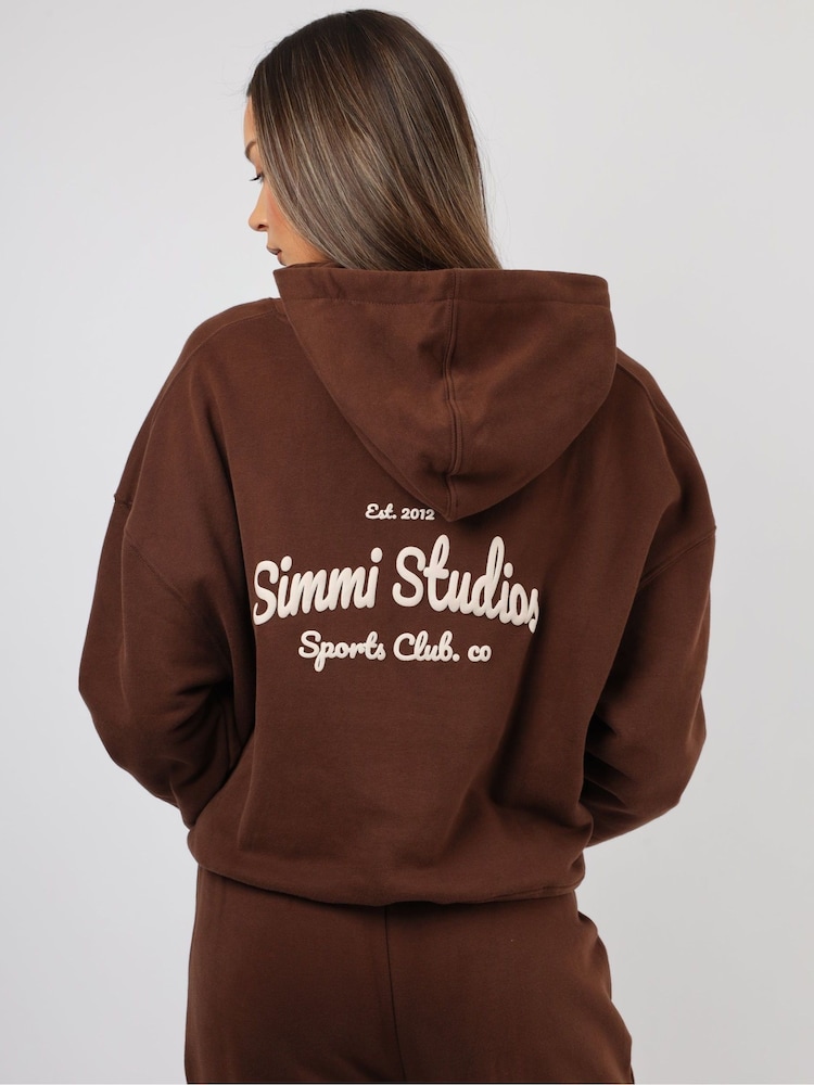 Simmi London Brown Marilyn Studios Bubble Print Hoodie - Image 5 of 5