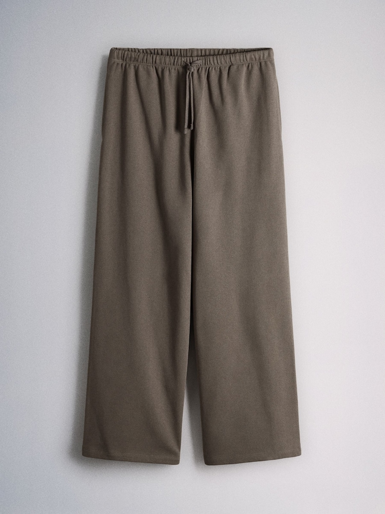 The Set Premium Heavyweight Cotton Straight Leg Joggers Neutral Taupe - Image 1 of 3