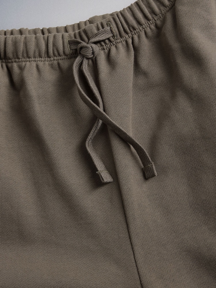 The Set Premium Heavyweight Cotton Straight Leg Joggers Neutral Taupe - Image 2 of 3