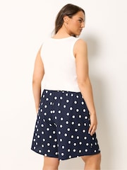 Yours Curve Blue Pull On Jersey Shorts - Image 3 of 5