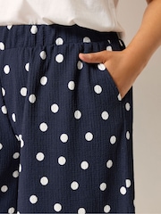 Yours Curve Blue Pull On Jersey Shorts - Image 4 of 5