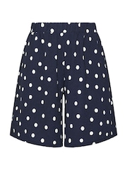 Yours Curve Blue Pull On Jersey Shorts - Image 5 of 5