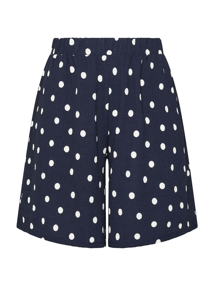 Yours Curve Blue Pull On Jersey Shorts - Image 5 of 5
