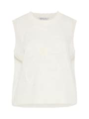 Yours Curve White Limited Knitted Embroidered Flower Top - Image 5 of 5