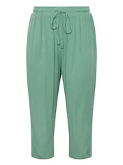 Yours Curve Green Crochet Side Cropped Trousers - Image 5 of 5