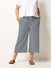 Yours Curve Blue Sun Print Jersey Culottes - Image 1 of 5