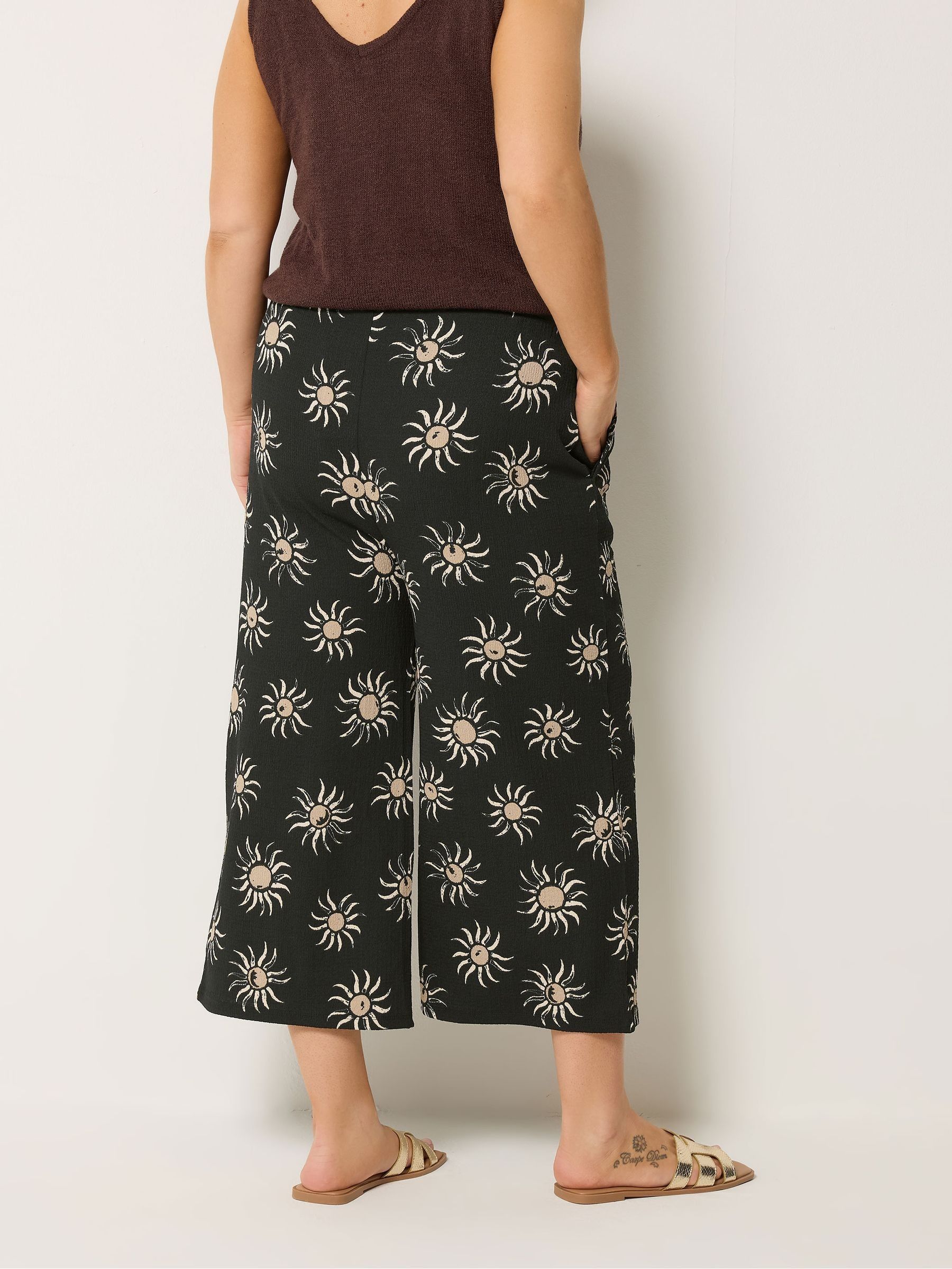 Buy Yours Curve Blue Sun Print Jersey Culottes from Next USA