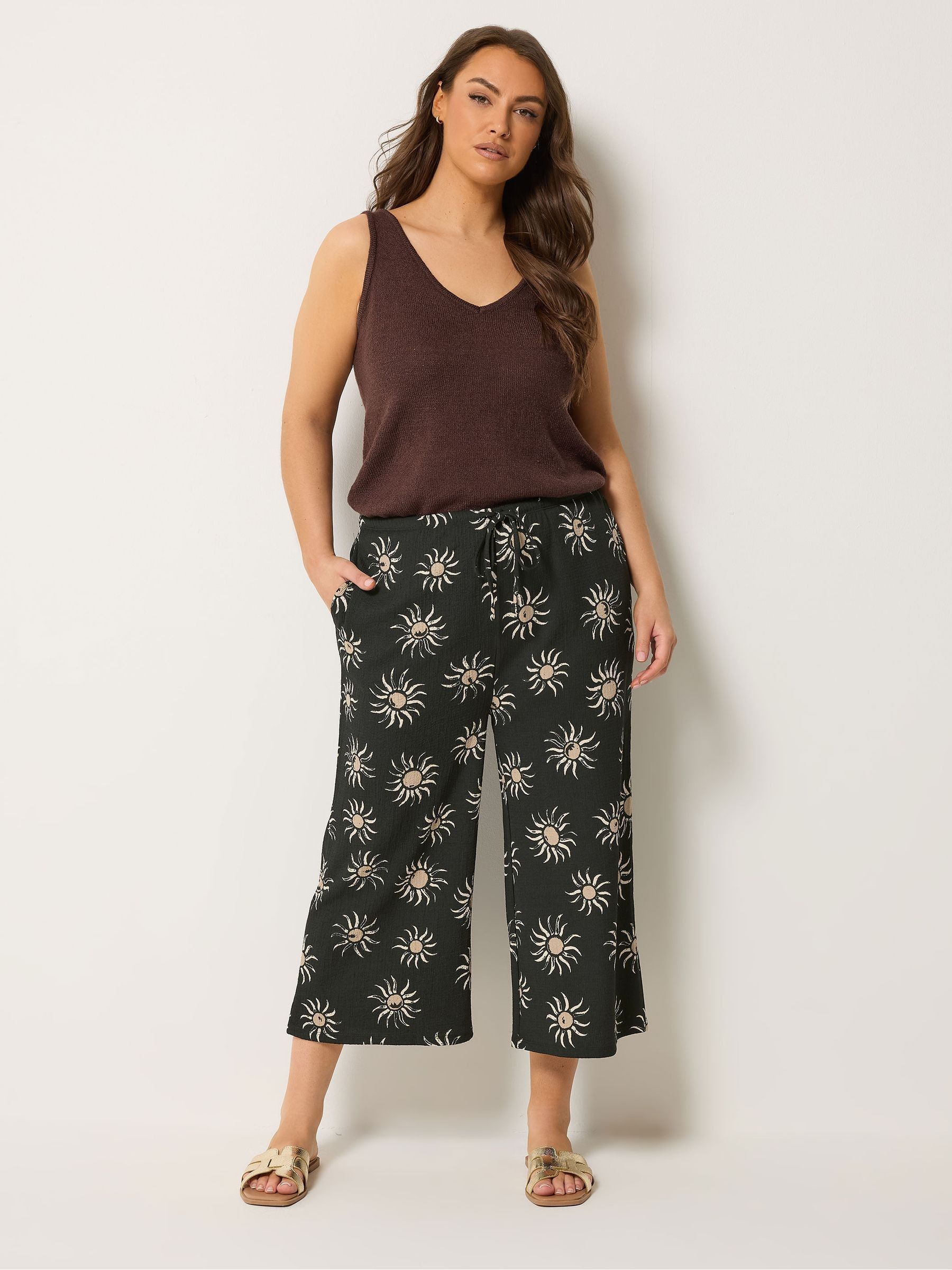 Buy Yours Curve Blue Sun Print Jersey Culottes from Next USA