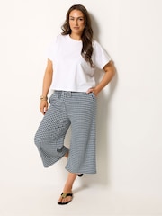Yours Curve Blue Sun Print Jersey Culottes - Image 3 of 5