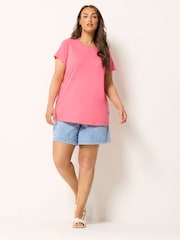 Yours Curve Pink Short Sleeve Core Summer T-Shirts 5 Pack - Image 2 of 10