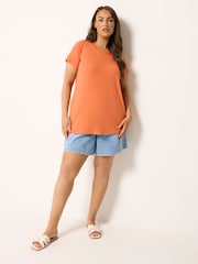 Yours Curve Pink Short Sleeve Core Summer T-Shirts 5 Pack - Image 4 of 10