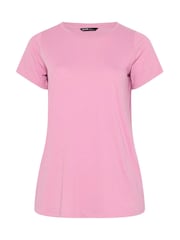 Yours Curve Pink Short Sleeve Core Summer T-Shirts 5 Pack - Image 7 of 10