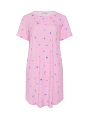 Yours Curve Blue Soft Touch Palm Tree Dipped Back Nightdress 2 Pack - Image 6 of 6