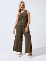 Yours Curve Brown Limited Knitted Trousers - Image 1 of 5