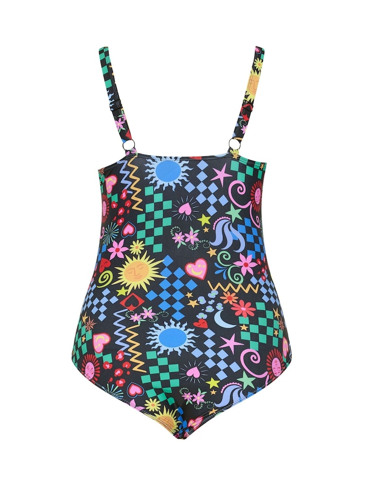 Yours Curve Limited Deep Mystic Swimsuit - Image 6 of 6