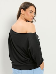 Yours Curve Black Off The Shoulder T-Shirt - Image 3 of 5
